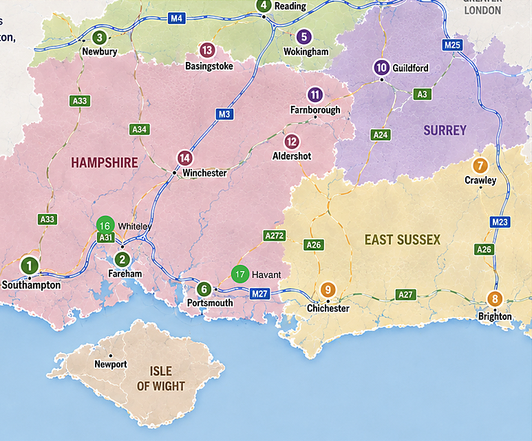 Southhampton map 